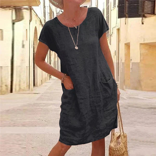 Elsie | Women’s Tummy Covering Dress with Draped Midsection