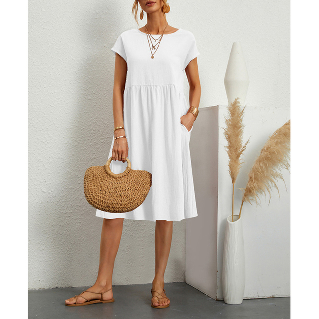 Isabella Moreau | Effortless Linen Midi Dress For Women