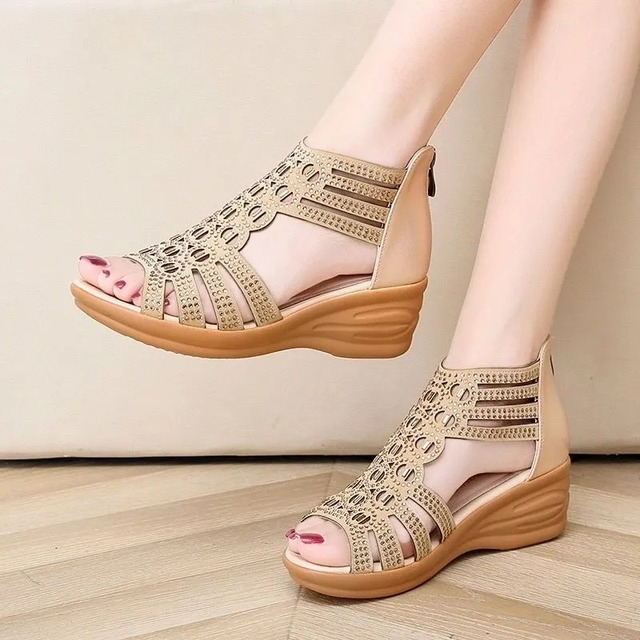 Deana | Women’s Strappy Cutout Sandals with Cushioned Insole