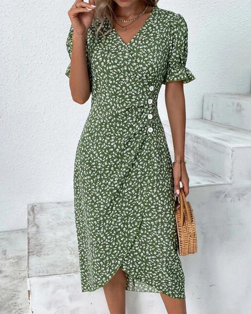 Giselle | Women’s Floral Dress with V-Neck