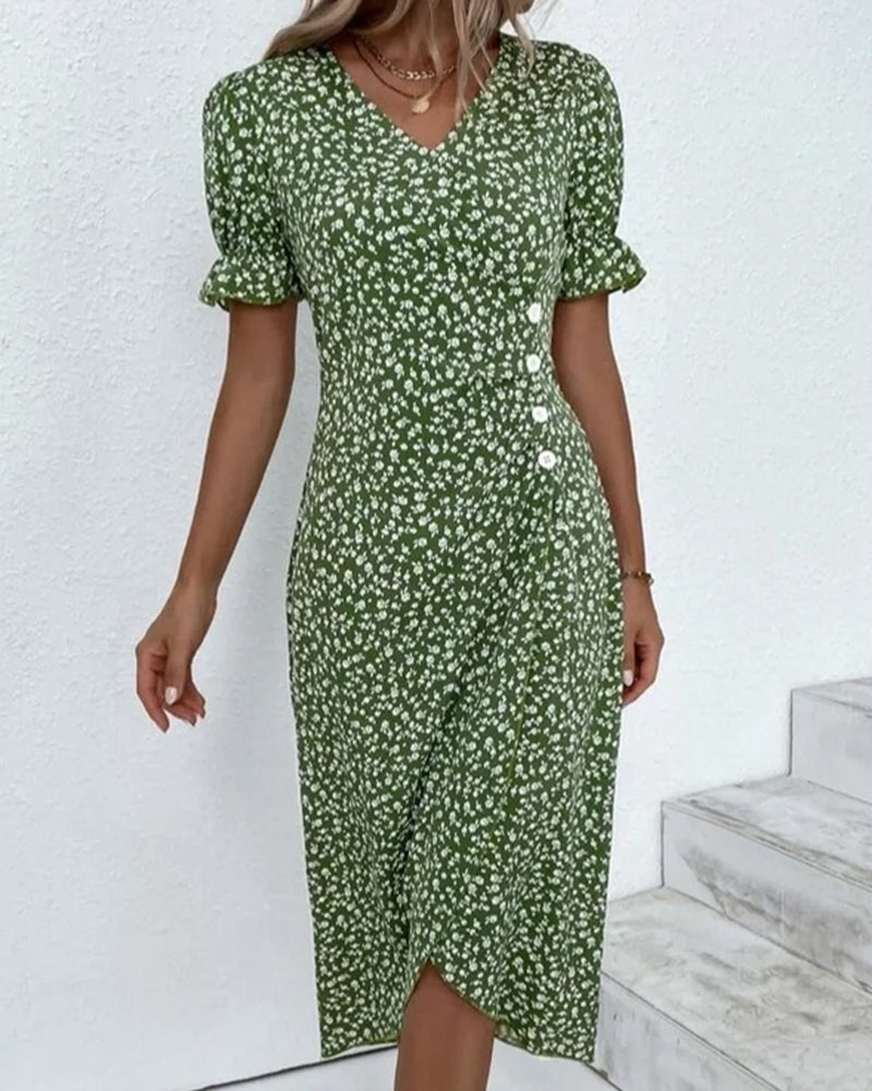 Giselle | Women’s Floral Dress with V-Neck