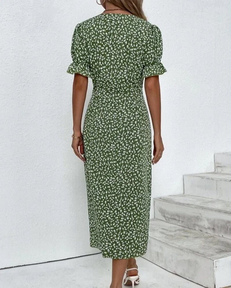 Giselle | Women’s Floral Dress with V-Neck