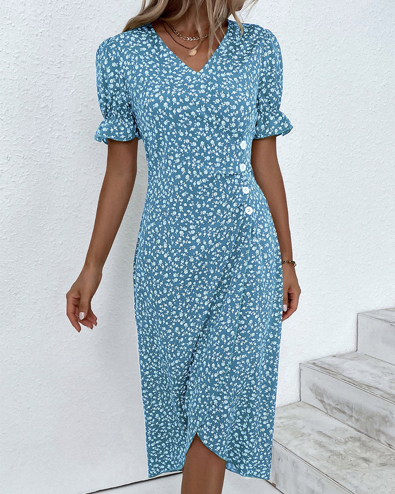 Giselle | Women’s Floral Dress with V-Neck