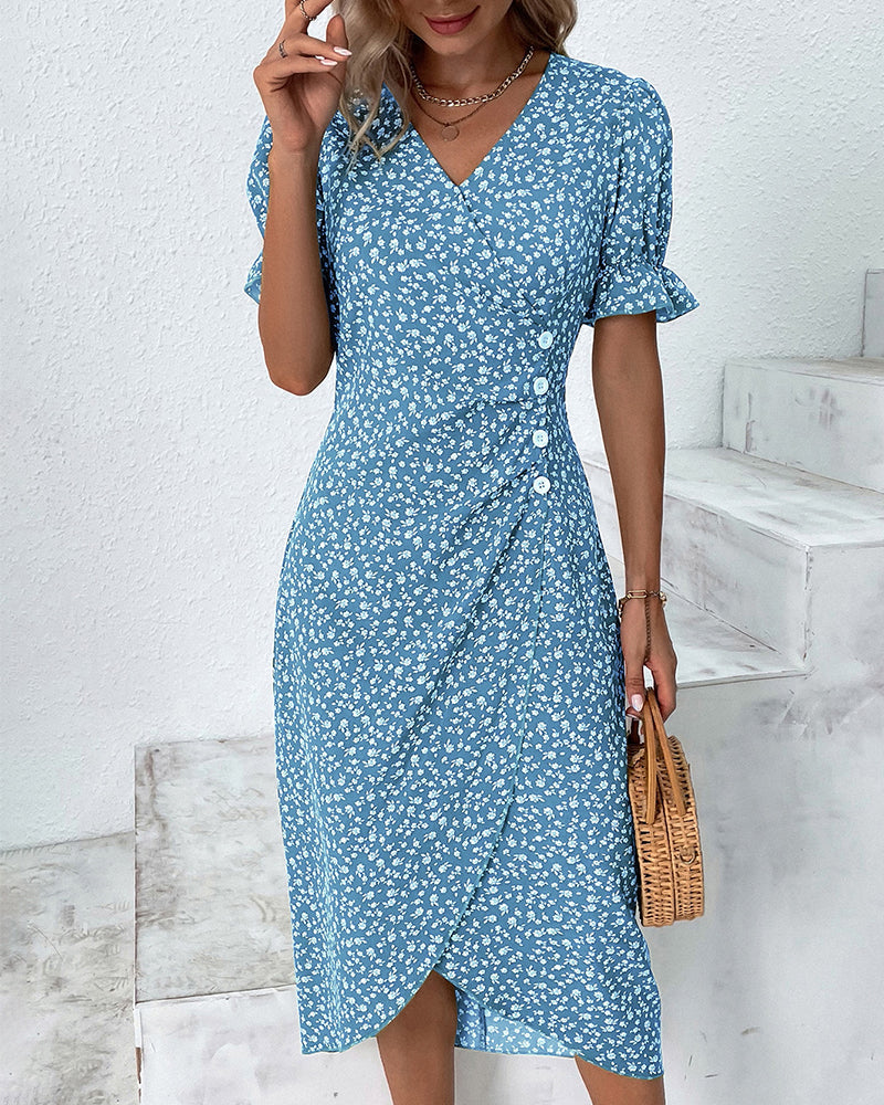 Giselle | Women’s Floral Dress with V-Neck