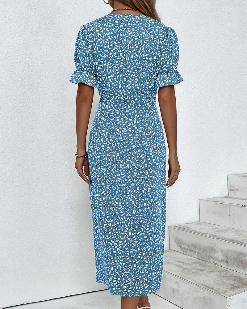 Giselle | Women’s Floral Dress with V-Neck