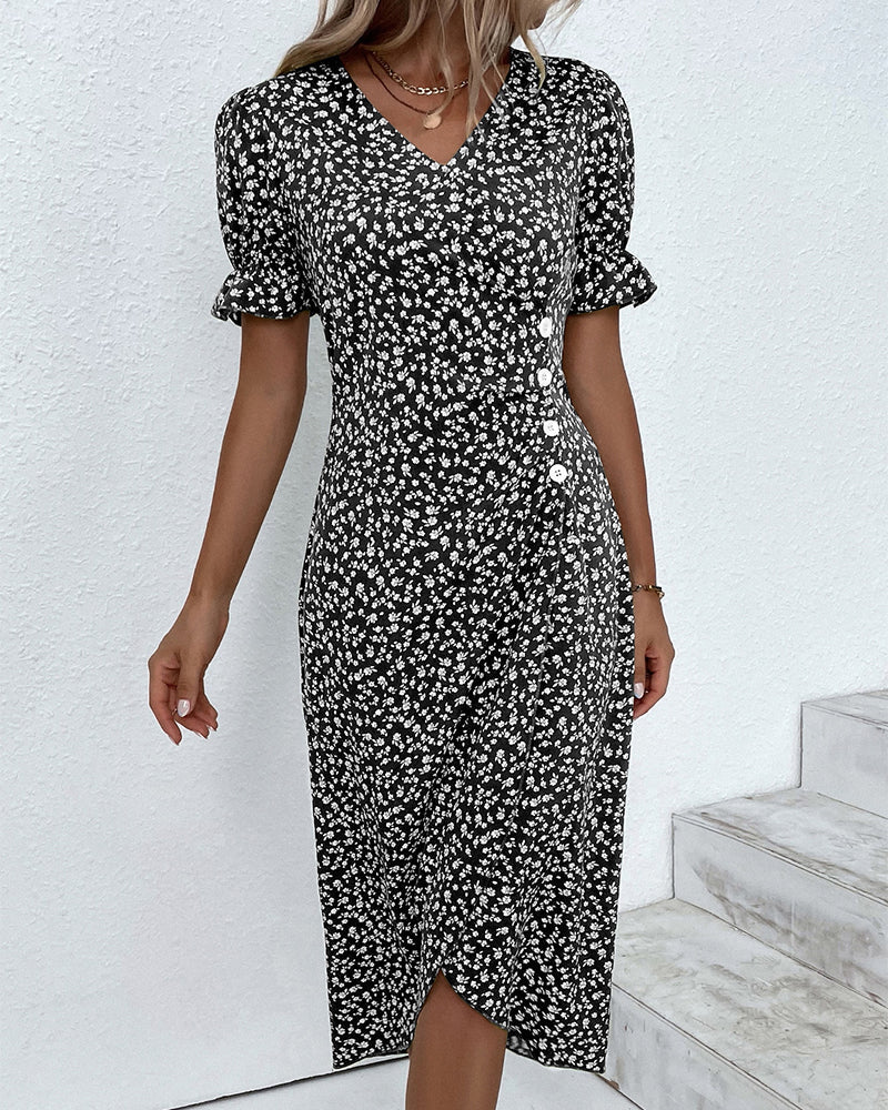 Giselle | Women’s Floral Dress with V-Neck
