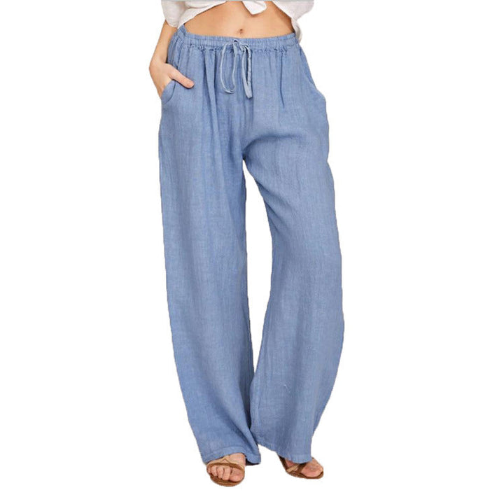 Elsie Coleman | Linen Blend Wide-Leg Trousers For Women