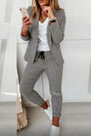 Vivienne | Women's 2 Piece Check Blazer and Slim Trouser Suit Set