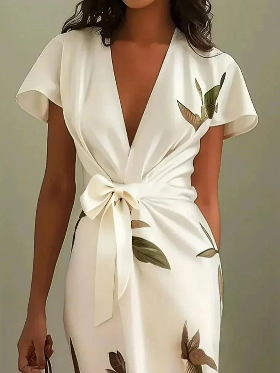 Billie | Women’s Wrap Midi Dress with Waist Tie