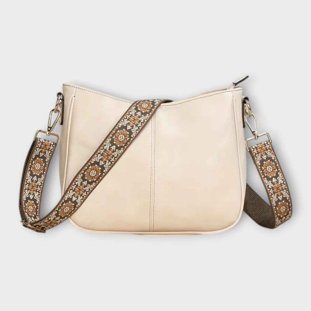Aria | Women’s Curved Shoulder Bag with Patterned Strap
