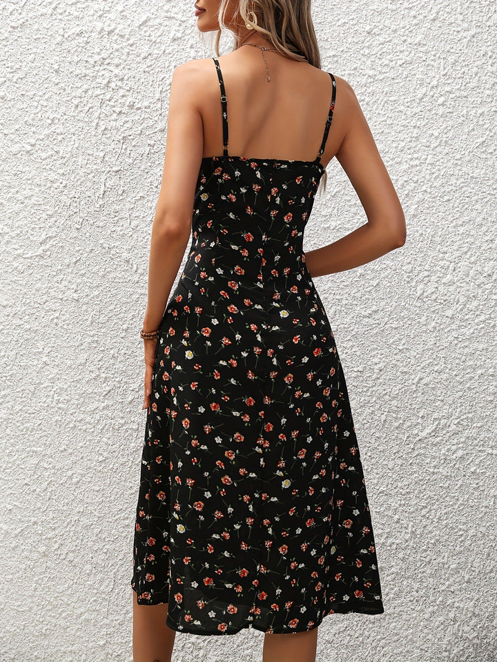 Sienna Callahan | Floral Summer Dress With Side Split For Women
