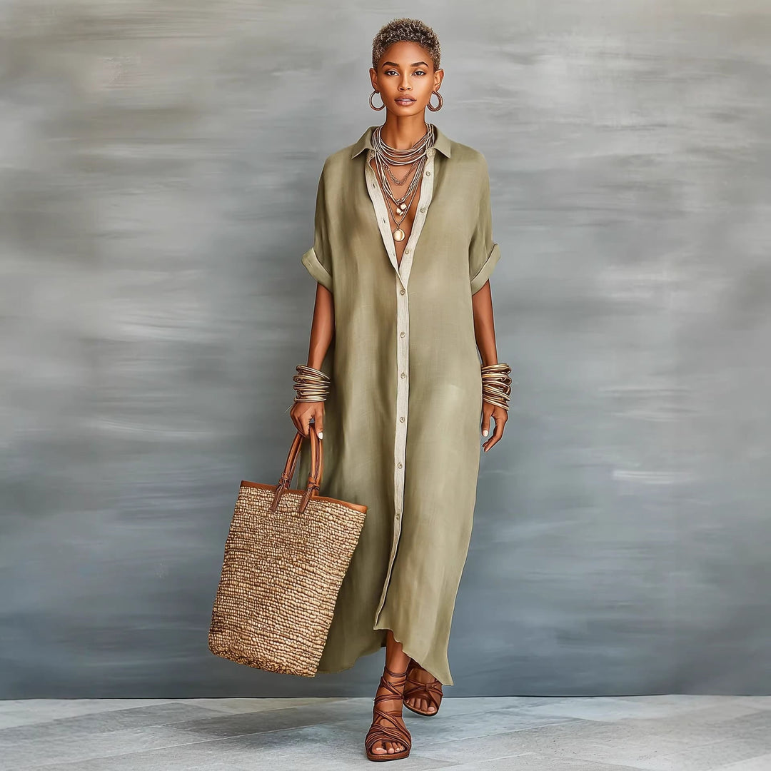 Elise Turner | Relaxed Lapel Maxi Dress For Women