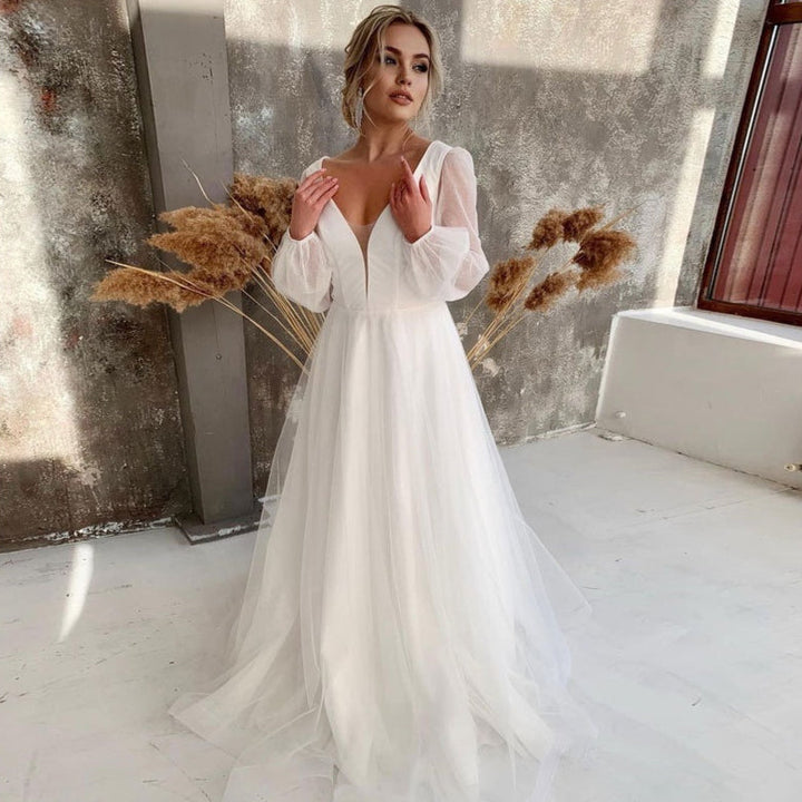 Ava Parker | Long Sleeve Tulle Wedding Dress For Women