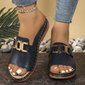 Kaia | Women’s Gold Buckle Slide Sandals with Cushioning