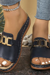 Kaia | Women’s Gold Buckle Slide Sandals with Cushioning