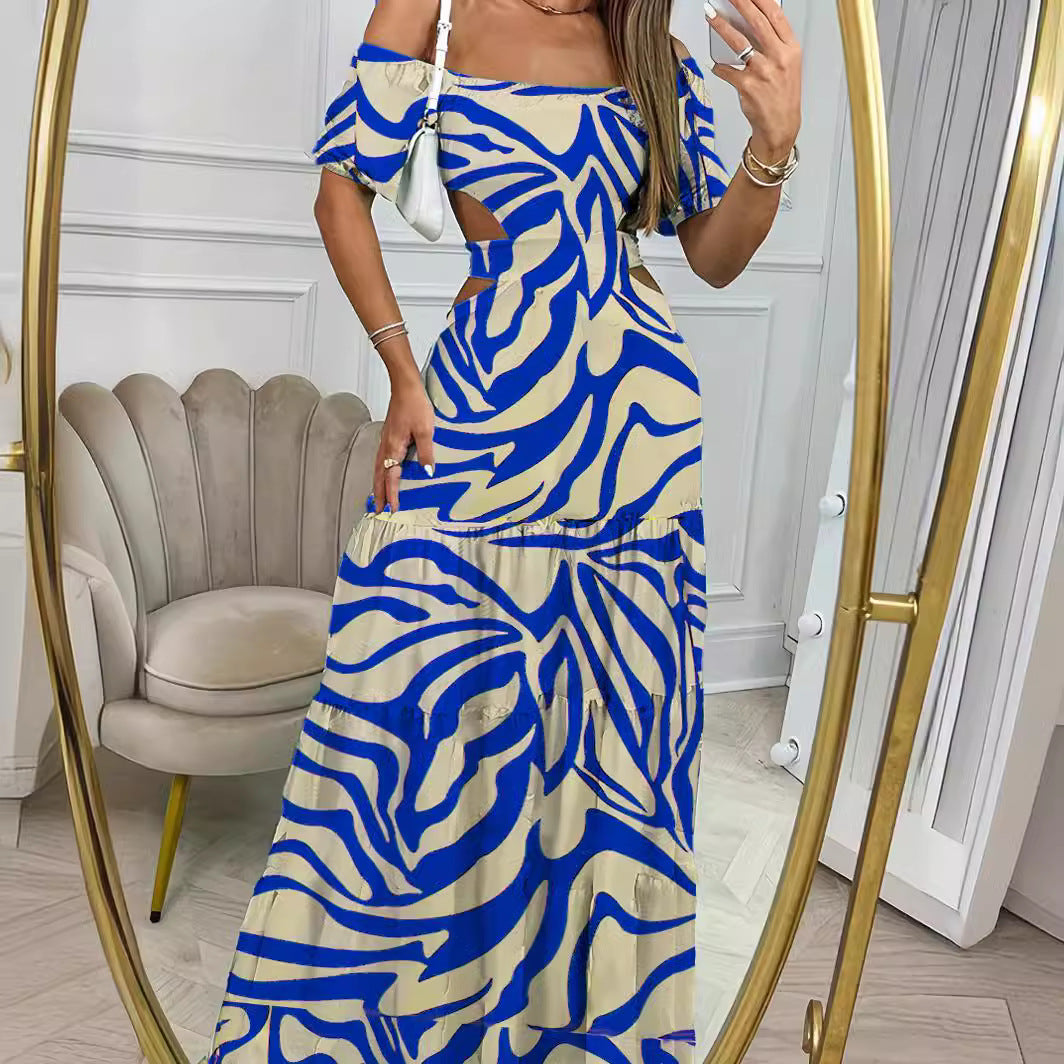 Sienna Clarke | Printed Summer Dress With Cut-Out Waist For Women