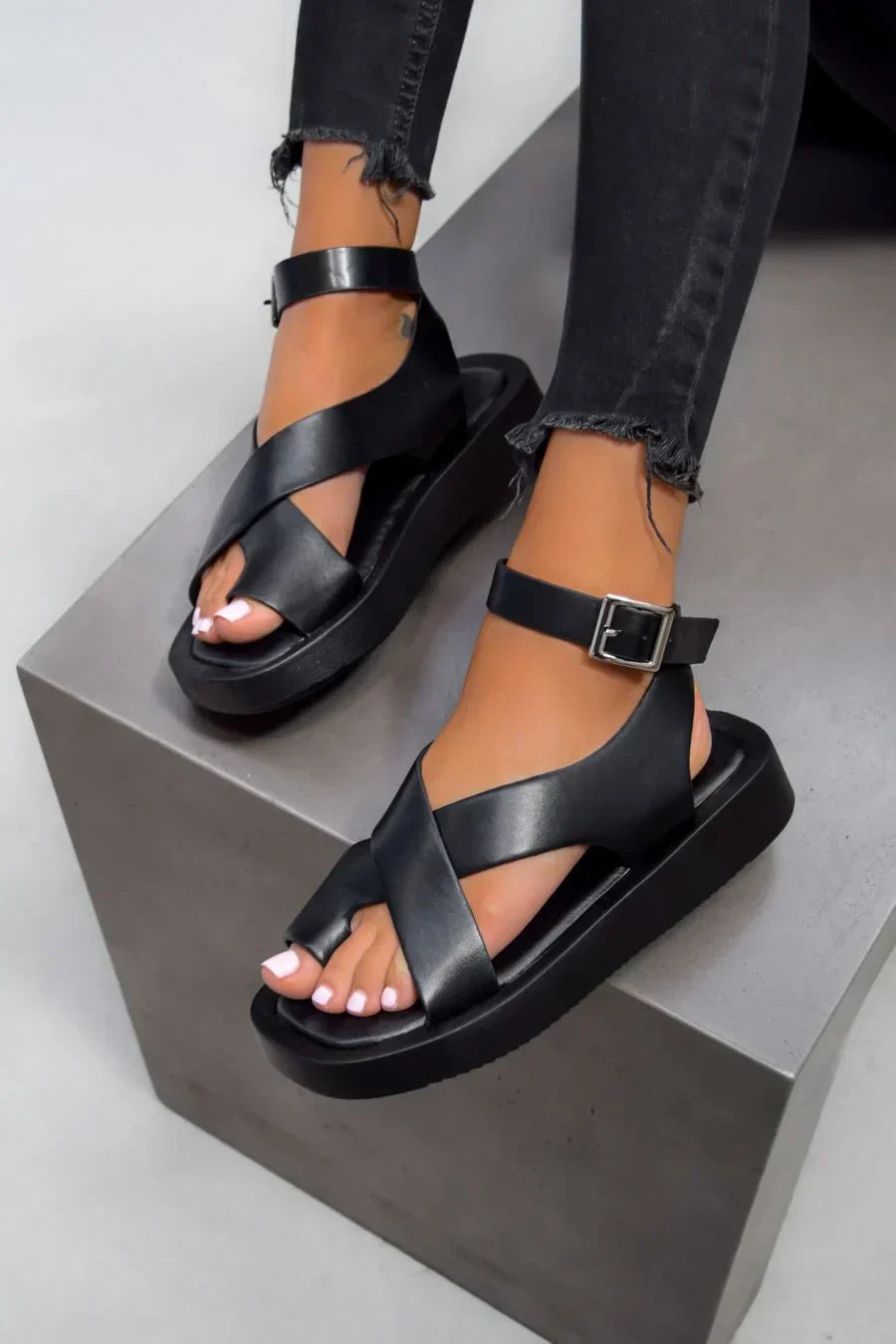 Lucia | Women’s Platform Sandals with Criss-Cross Straps