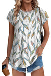 Zara | Women's Printed Short Sleeve Blouse Floral Casual Top