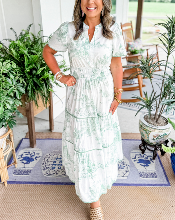 Camille™ | Classic Toile Maxi Dress
