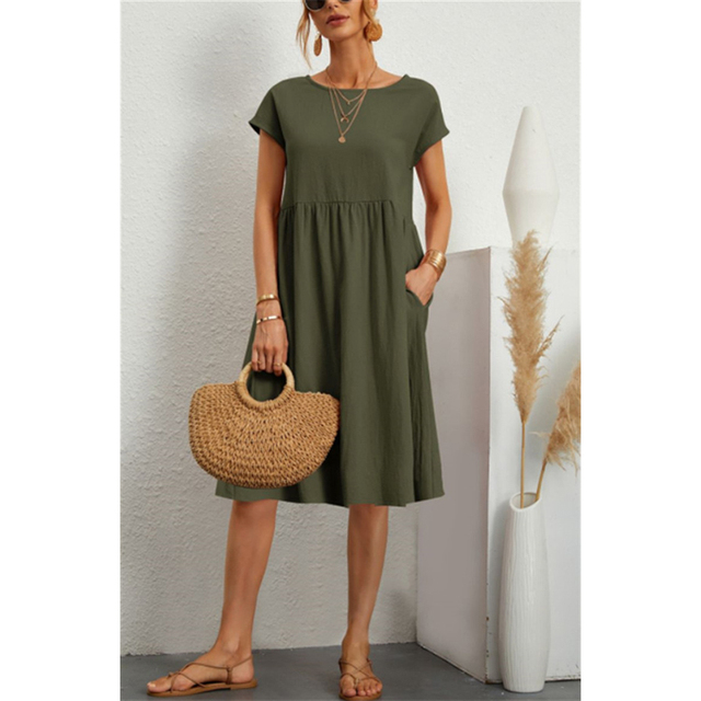Isabella Moreau | Effortless Linen Midi Dress For Women