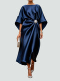 Heather | Women’s Elegant Long Dress with Draped Waist