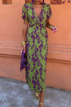 Della | Women's Pleated Floral Print Boho Dress