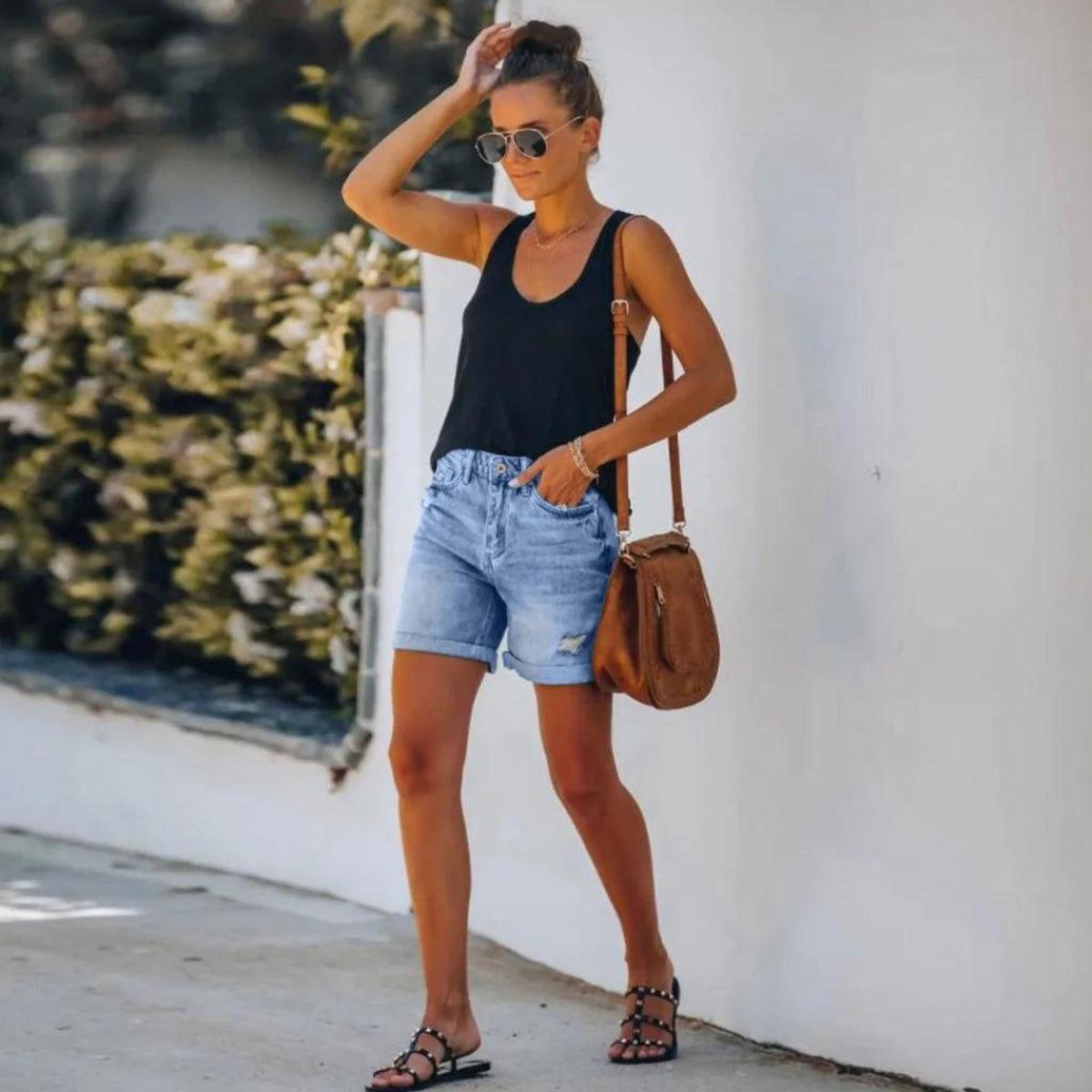 Adele | Women’s High Waist Shorts with Tailored Silhouette