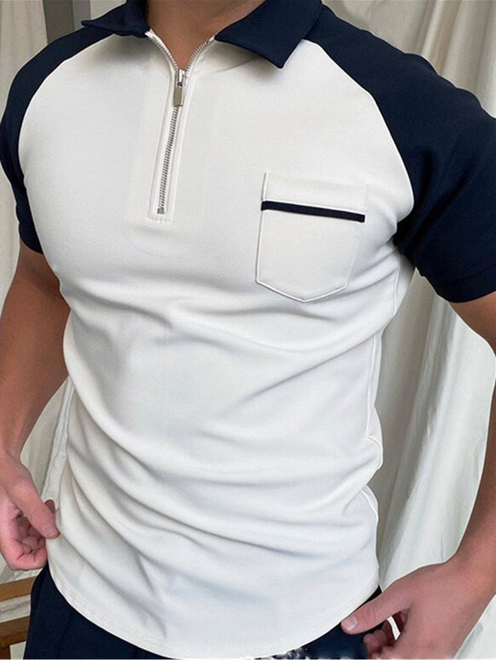 Lachlan Turner | Camo Print Zip Polo Shirt For Men
