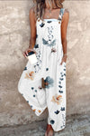 Indira | Women's Floral Print Wide-Leg Jumpsuit Sleeveless Boho Playsuit