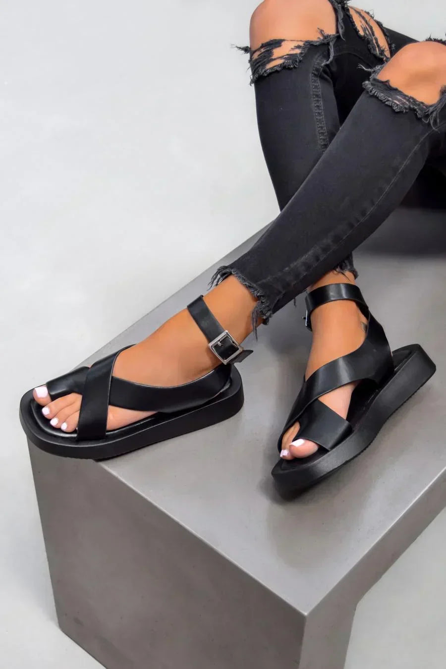 Lucia | Women’s Platform Sandals with Criss-Cross Straps