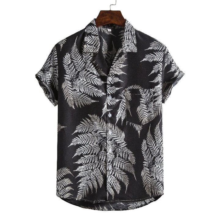 Nathan Harris | Tropical Print Short Sleeve Beach Shirt For Men