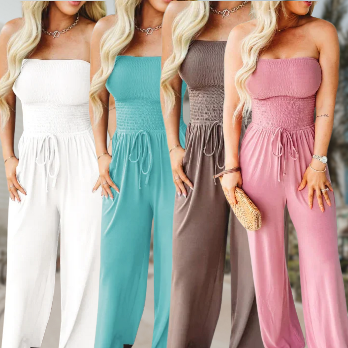 Bella | Women’s Off-Shoulder Jumpsuit with Cinched Waist