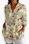 Nova | Women's Printed Long Sleeve Button Up Shirt