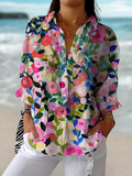 Frida | Women’s Floral Print Blouse with Pockets
