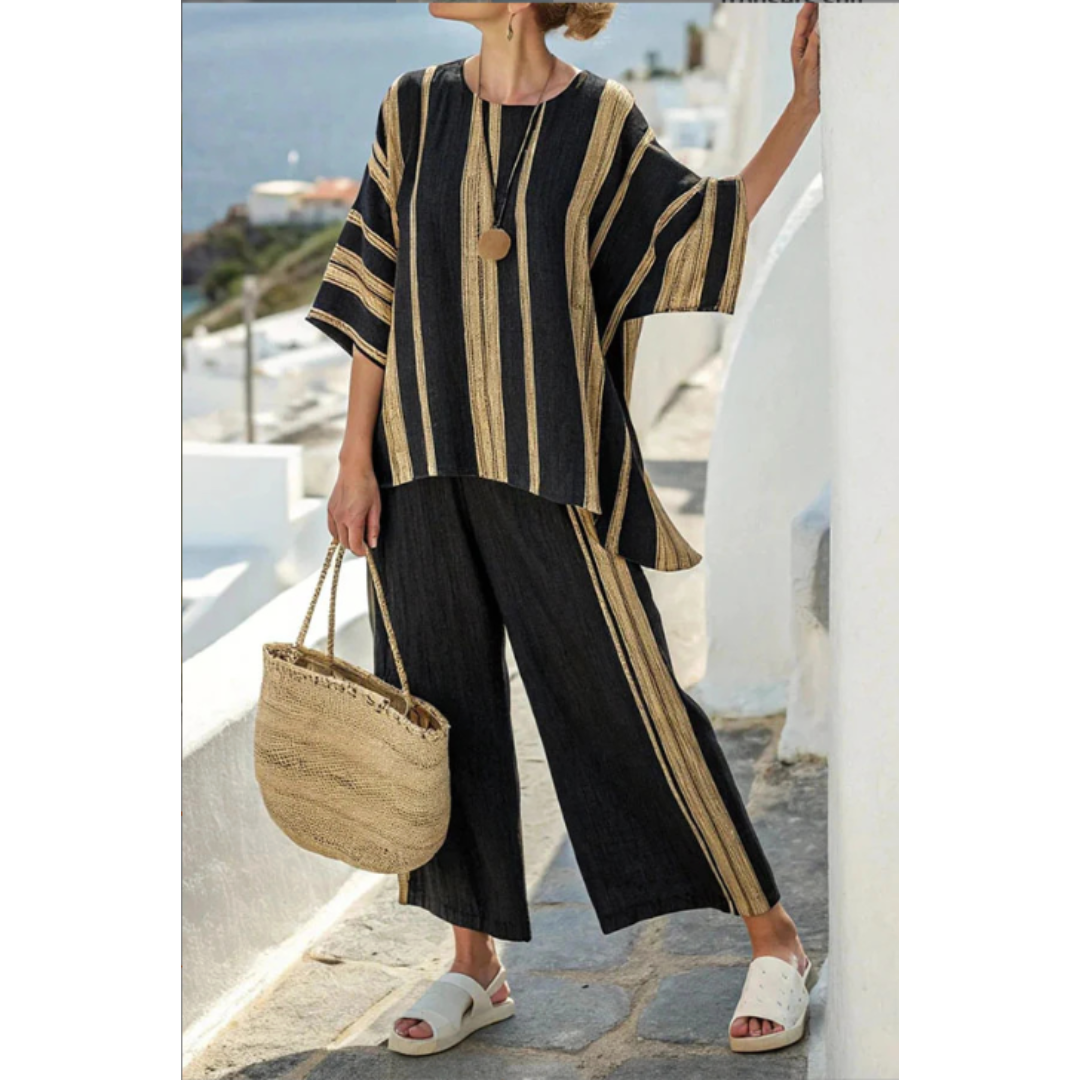 Dakota | Women’s Striped Two-Piece Set with Waist-Defining Comfort
