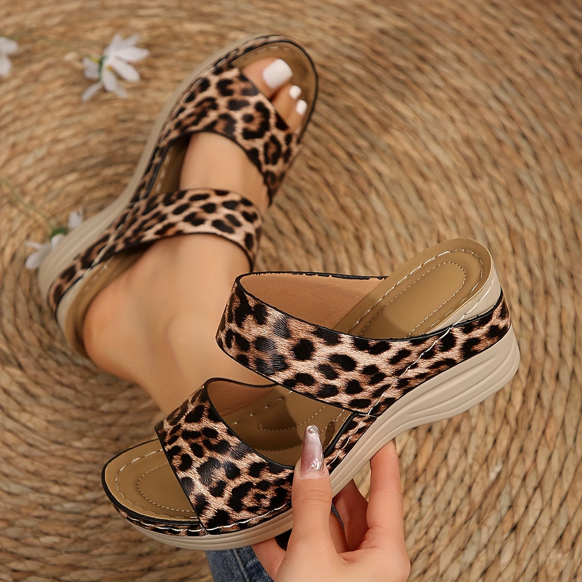 Sahara | Women’s Leopard Print Sandals with Cushioned Insole