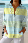Filippa™ | Pastel Grid Blouse