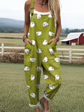 Jenny | Women’s Bird Print Jumpsuit with Relaxed Fit