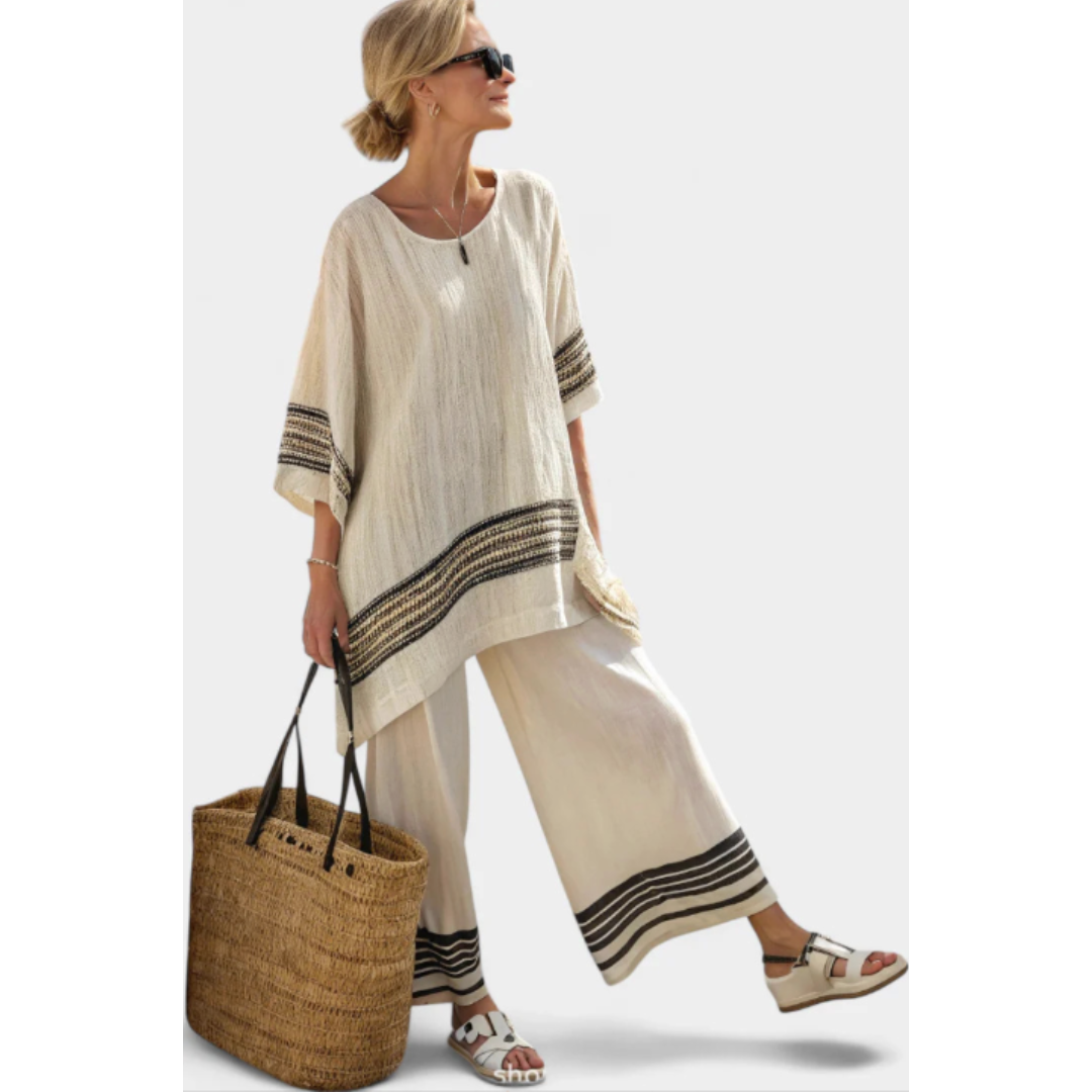 Jesse | Women’s Striped Two-Piece Set with Waist-Defining Comfort