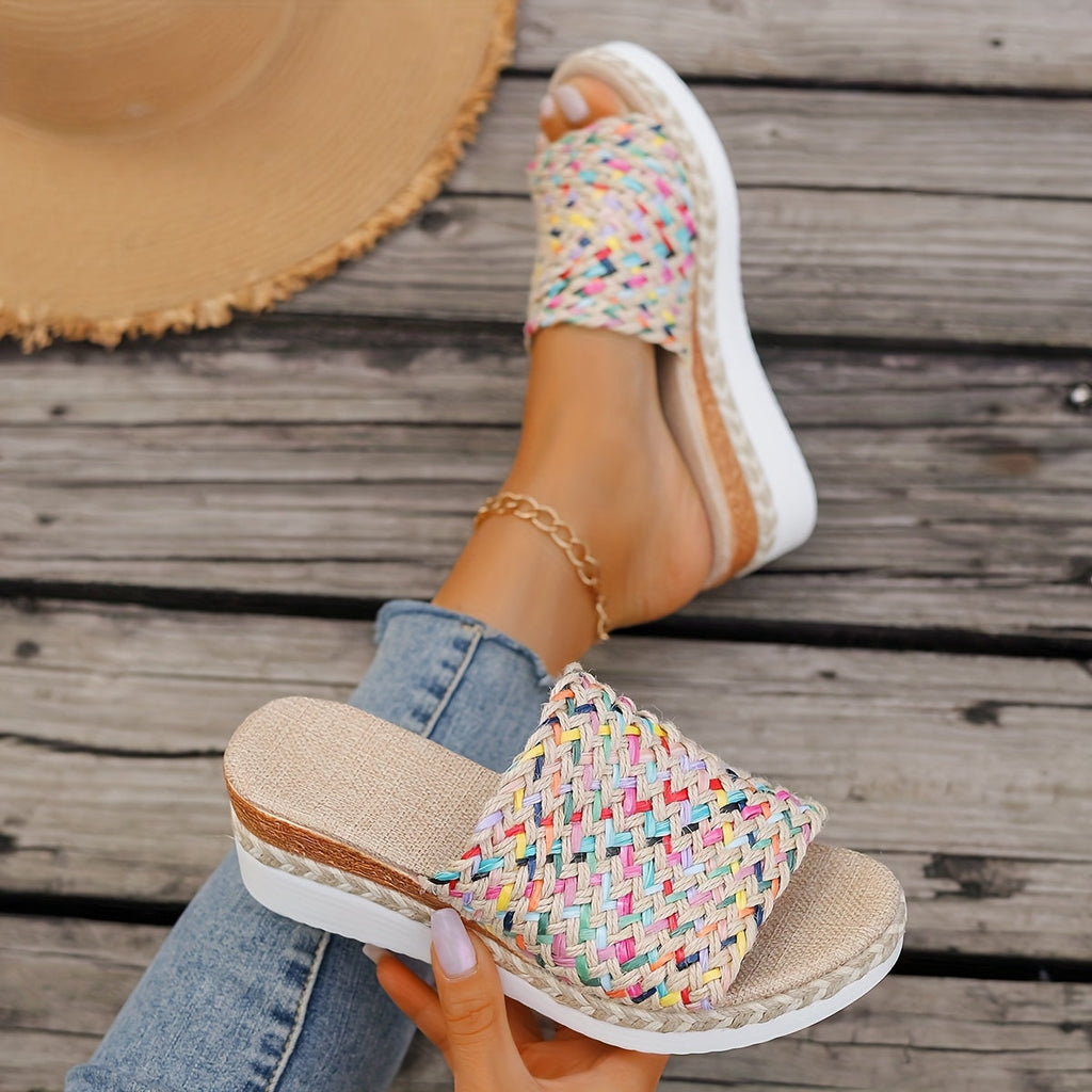 Solari | Women’s Woven Wedge Sandals with Cushioned Insole