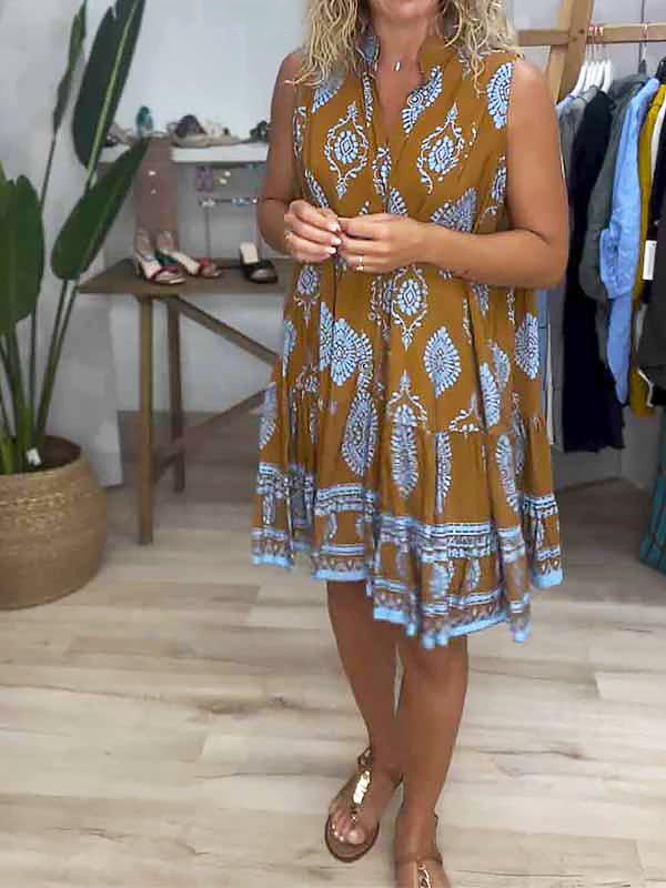 Zara | Women’s Halter Neck Swing Dress with Print
