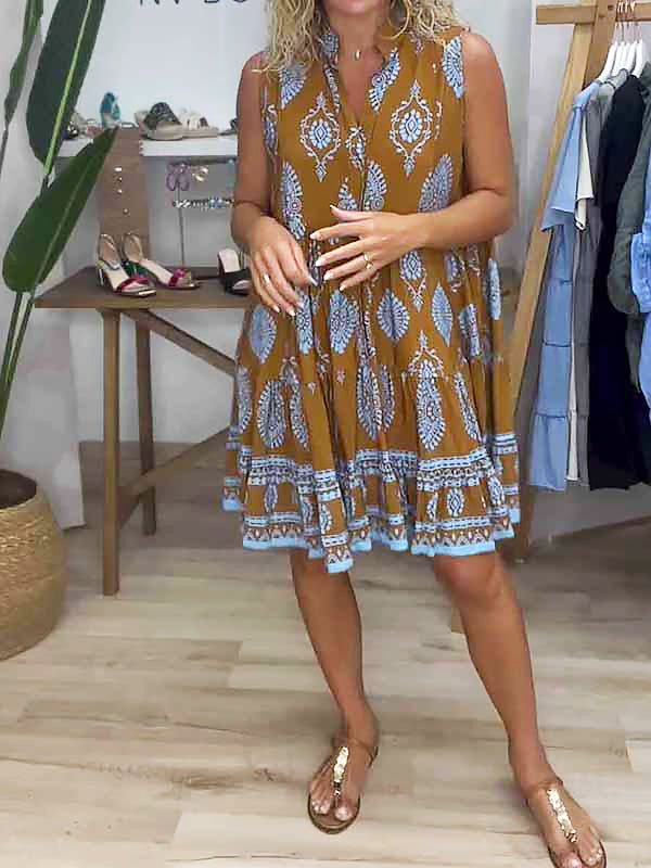 Zara | Women’s Halter Neck Swing Dress with Print
