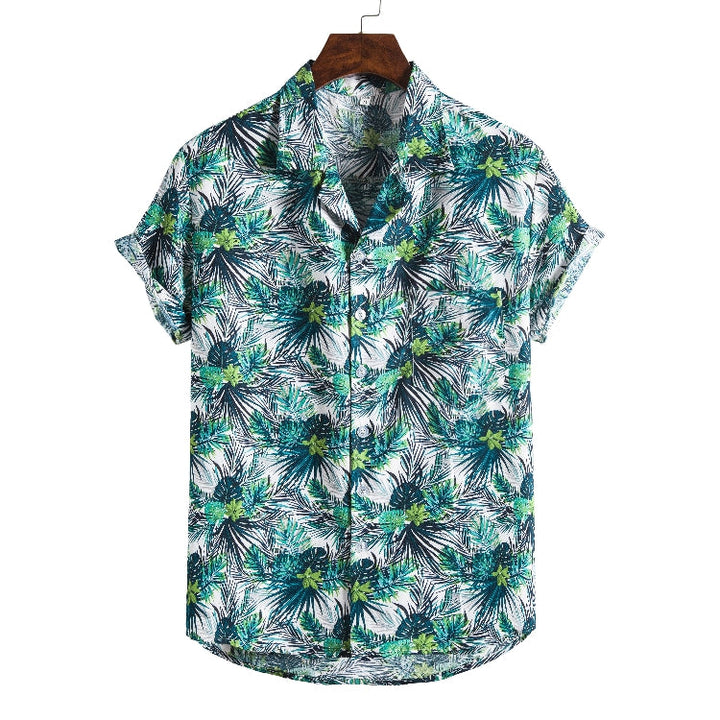Nathan Harris | Tropical Print Short Sleeve Beach Shirt For Men