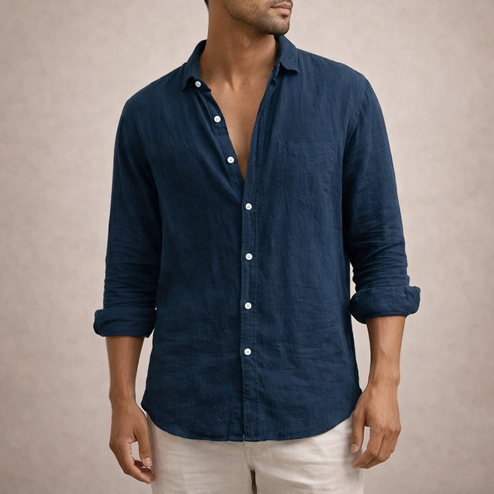 Ethan Bennett | Linen Button-Down Shirt For Men