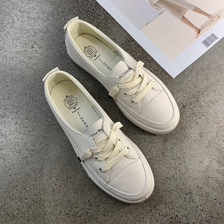 Casual Round Toe Flat Shoes with Lace-Up Design for Women