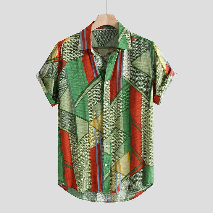 Ryan Walker | Geometric Print Short Sleeve Shirt For Men