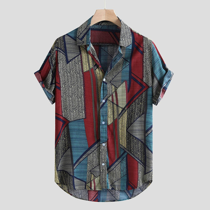 Ryan Walker | Geometric Print Short Sleeve Shirt For Men