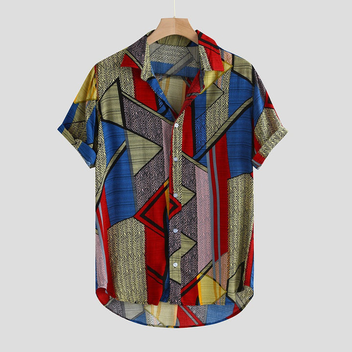 Ryan Walker | Geometric Print Short Sleeve Shirt For Men