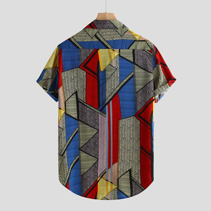 Ryan Walker | Geometric Print Short Sleeve Shirt For Men