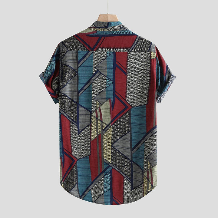 Ryan Walker | Geometric Print Short Sleeve Shirt For Men